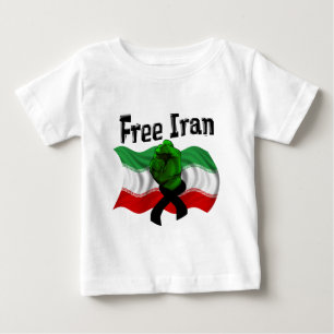Stötta grönten vinkar, fria Iran Tee Shirt
