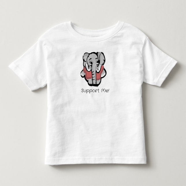 Stötta mig Elefant T Shirt (Framsida)