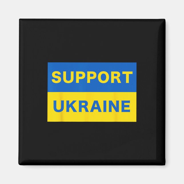 Stötta Och Stå Med Ukraina Pro-demokrati Frigjord Magnet (Framsidan)