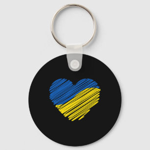 Stötta Ukraina Hjärtat Ukrainska flaggan Nyckelring