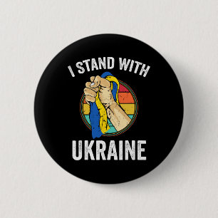 Stötta Ukraina Jag Står Med Ukraina Retro Ukrainar Knapp