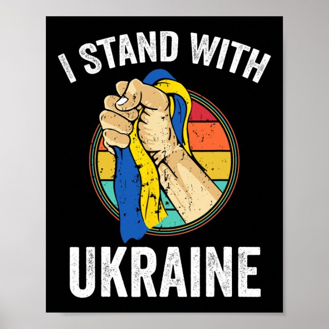 Stötta Ukraina Jag Står Med Ukraina Retro Ukrainar Poster (Framsidan)