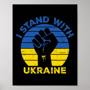 Stötta Ukraina Jag Står Med Ukraina Ukrainskflagga Poster