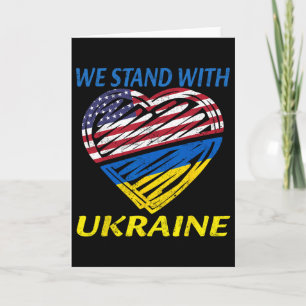 Stötta Ukraina Vi Står Med Ukraina Usa Flagga Retr Kort