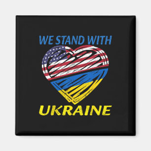 Stötta Ukraina Vi Står Med Ukraina Usa Flagga Retr Magnet
