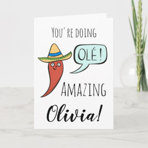 Stötta Upmuntrande Söt Rolig Chili Kort