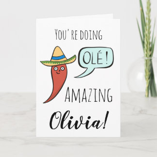Stötta Upmuntrande Söt Rolig Chili Kort