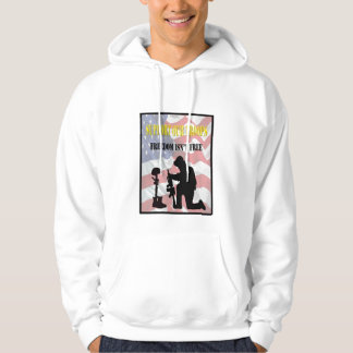 Stötta vår soldatmilitärskjorta sweatshirt med luva