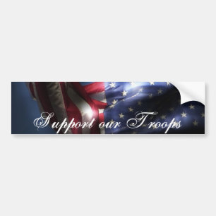 Stötta vår Troops--U.S.A.flagga Bildekal