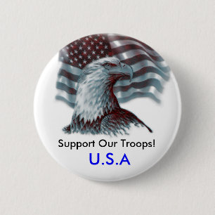 Stötta vår Troops/USA knäppas Knapp