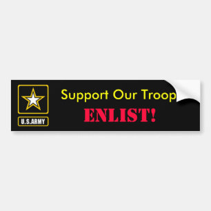 Stötta våra soldater, ENLIST! Bildekal