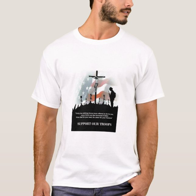 Stötta våra soldater tee shirt (Framsida)