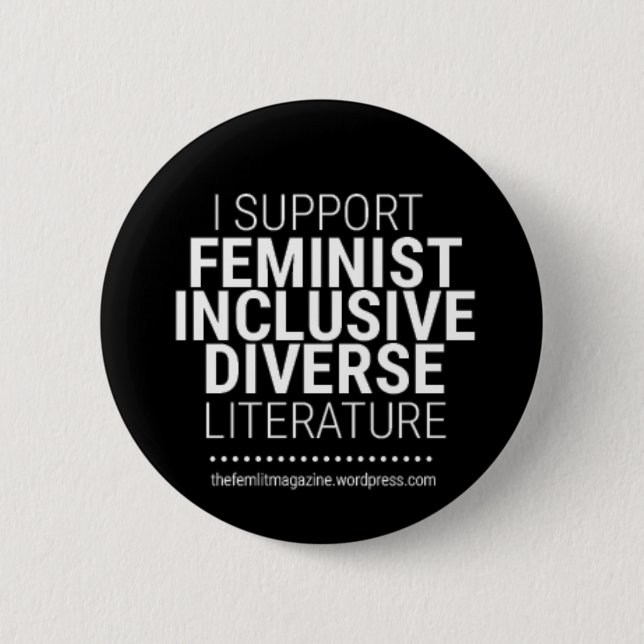 "Stöttar jag feministisk/olik/inklusive litteratur Knapp (Framsida)