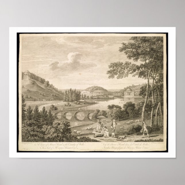 Stour Head i Wiltshire (engrave) Poster (Framsidan)