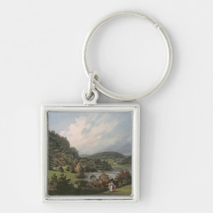 Stourhead Fyrkantig Silverfärgad Nyckelring