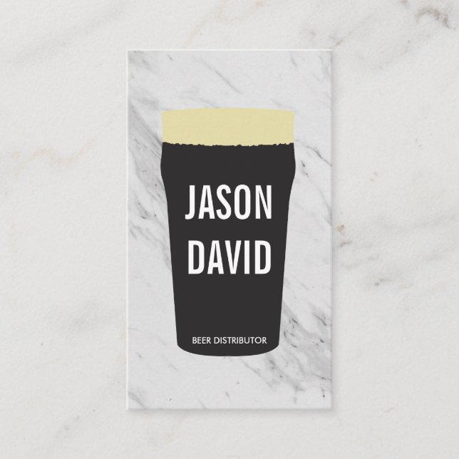 Stout Pint of Beer Marble Visitkort (Framsida)