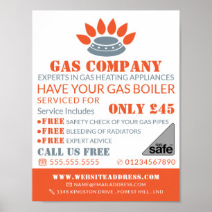 Stove Burner, Gas Ingenjör & Supplier Advertising Poster