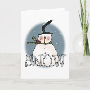 Stovepipe Hat Snögubbe Helgkort