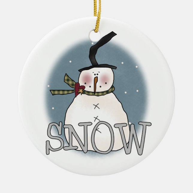 Stovepipe Hat Snögubbe Keepsakes Ornament (Framsidan)