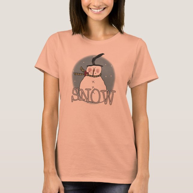 Stovepipe Hat Snögubbe Tee Shirt (Framsida)