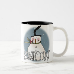 Stovepipe Hat Snögubbe Två-Tonad Mugg