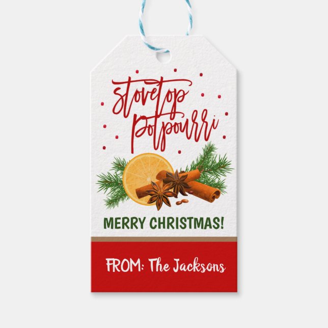 Stovetop Potpourri Gift Märkre Presentetikett (Framsidan)