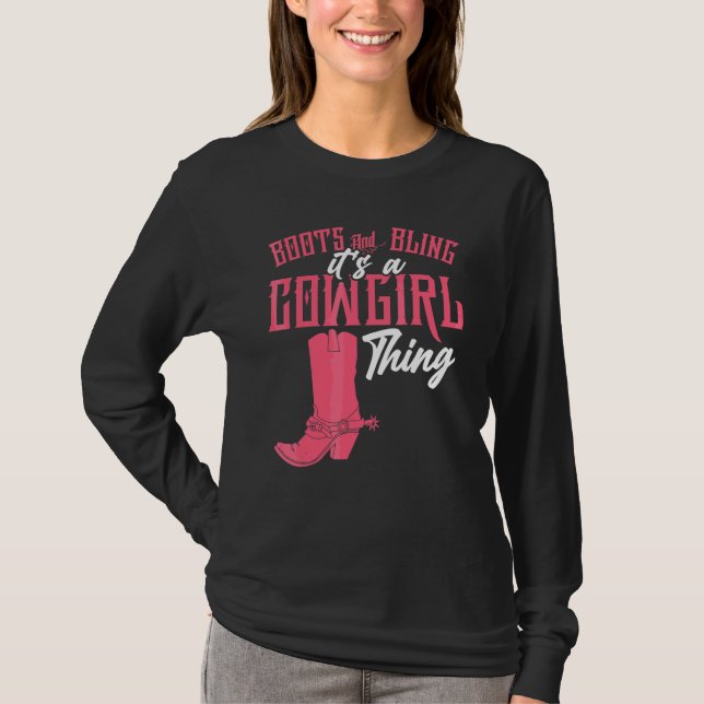 Stövlar bling cowgirl t shirt (Framsida)