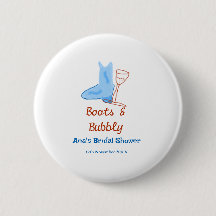 Stövlar & bubblig champagneflaska bröllopsdusch bl