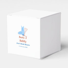 Stövlar & bubblig champagneflaska bröllopsdusch bl presentaskar