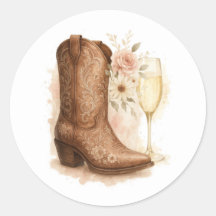 Stövlar & Bubbly Country Western-stövel Bröllopsdu