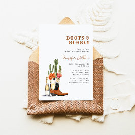 Stövlar & Bubbly Western Bröllopsdusch Inbjudningar
