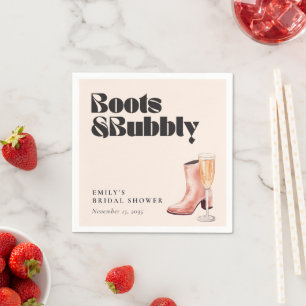 Stövlar & Bubbly Western Bröllopsdusch Pappersservett