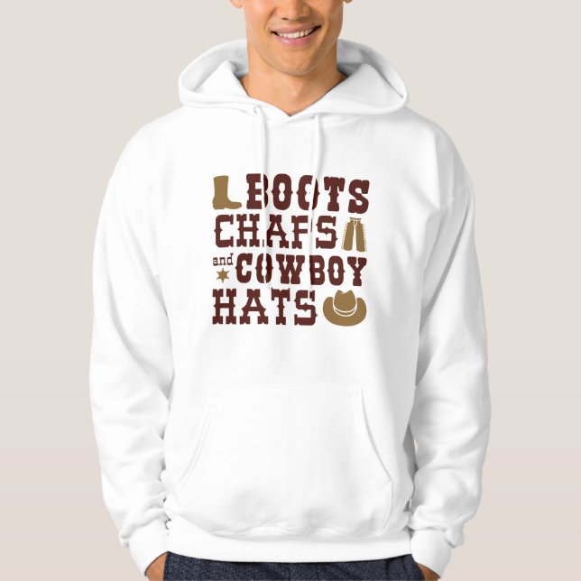 Stövlar Chaps Och Cowboyhattar Hoodie (Framsida)