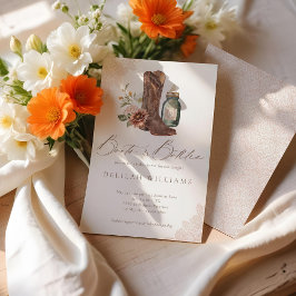 Stövlar & Flaskor Chic Cowgirl Västerländsk Babyfe Inbjudningar