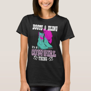 Stövlar Glans Det Är En Cowgirl-grej Country Life T Shirt