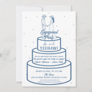 Stövlar Kärlek & Buttercream Denim Western Förlovn Inbjudningar