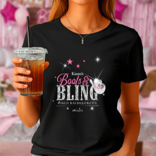 Stövlar 'n Bling Disco Sängkammare Svart ID925 T Shirt