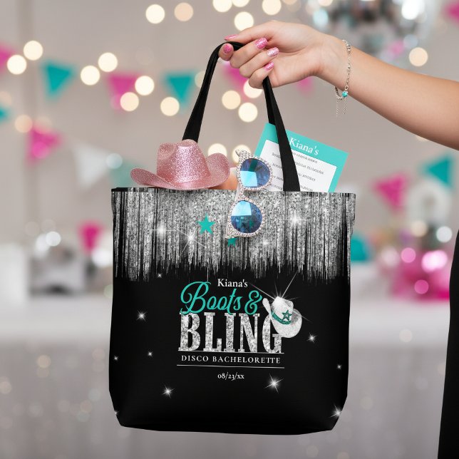 Stövlar 'n Bling Disco Sängkammare Teal ID925 Tygkasse (Skapare uppladdad)