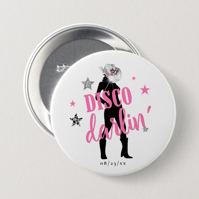 Stövlar 'n Bling Sängkammarjungfrun Disco Darlin'  Knapp (Framsida & baksida)