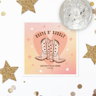 Stövlar N' Bubbly Cowboy Stövlar Hjärta Bröllopsdu Pappersservett