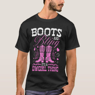 Stövlar Och Bling Rodeo Western Country Cowgirl T Shirt