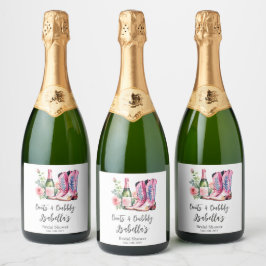 Stövlar och bubbelrosa bröllopsdusch