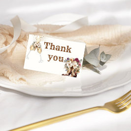 Stövlar och bubblande bröllopsfest tacksamhetskort tack kort