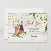 Stövlar och bubblig rustik tackkort