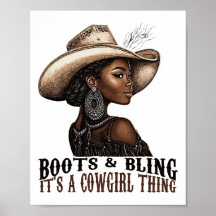 Stövlar Och Glitter Det Är Cowgirl Saker Western C Poster