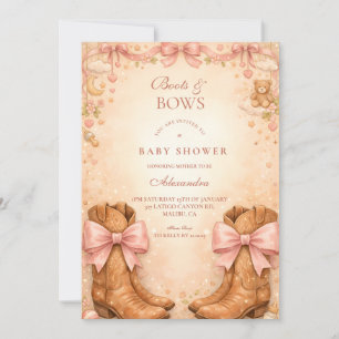 Stövlar Och Slingor Baby Shower Inbjudningar