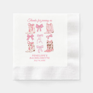 Stövlar och slingor Rosa flickaktig möhippa  Pappersservett
