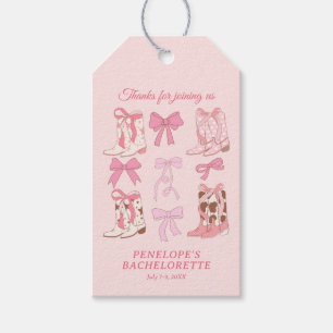 Stövlar och slingor Rosa flickaktig möhippa Presentetikett