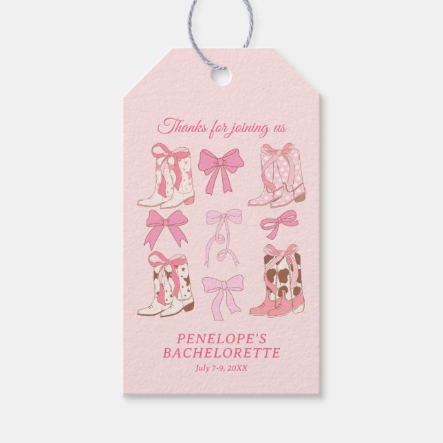 Stövlar och slingor Rosa girlaktig svensexa  Presentetikett (Framsidan)