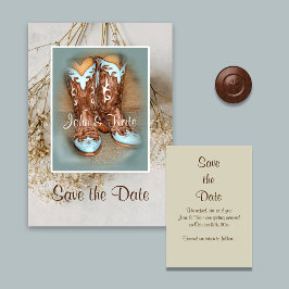 Stövlar och torkade blommor  spara datumet